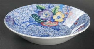 Spode Wild Flower Blue Fruit/Dessert (Sauce) Bowl, Fine China Dinnerware   Blue