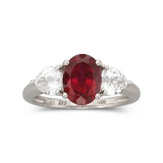 Lab Created Sterling Silver Ruby Ring, Womens