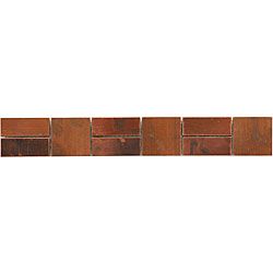 Somertile 2x13 in Flat Copper Border Mosaic Tile (pack Of 12)