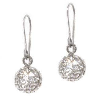 Bridge Jewelry Sterling Silver Crystal Ball Drop Earrings, Clear