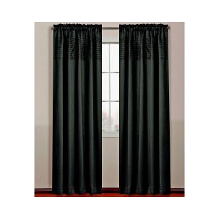 Landford Rod Pocket Curtain Panel, Black