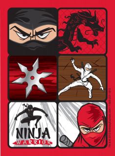 Ninja Warrior Party Sticker Sheets