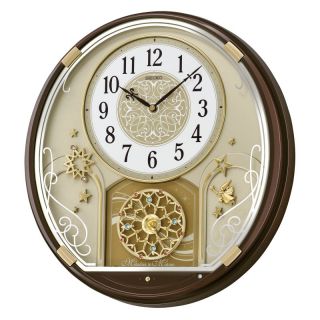 Seiko Starry Night Melodies in Motion Wall Clock   15.25 in. Wide Multicolor  