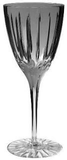 Crystal Clear Linear Frost Water Goblet   Clear And Gray Cut