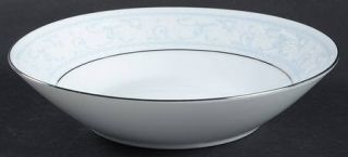 Noritake Jenica Coupe Soup Bowl, Fine China Dinnerware   Blue&White Scrolls, Pla