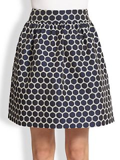 Kate Spade New York Spade Dot Jacquard Skirt   French Navy