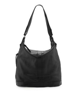 Framed Leather Convertible Backpack, Black
