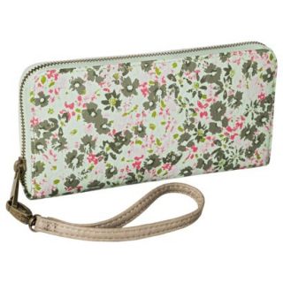 Merona Floral Printed Phone Case Wallet with Removable Wristlet Strap   Mint