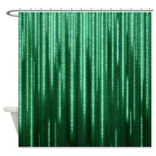  Green Binary Rain Shower Curtain  Use code FREECART at Checkout