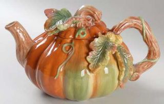 Spode Harvest Figural Collection Teapot & Lid, Fine China Dinnerware   Pumpkin,T