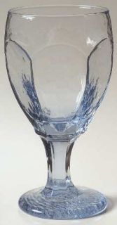 Libbey   Rock Sharpe Chivalry Blue Water Goblet   Heavy Textured, Light Blue
