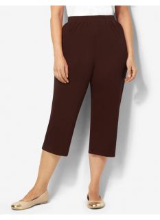 Catherines Plus Size Suprema Knit Capri   Womens Size 0X, Coffee