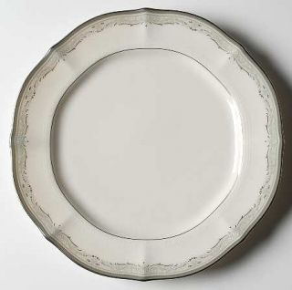 Noritake Whitmore Salad Plate, Fine China Dinnerware   Imperial Baroque,Gray,Whi