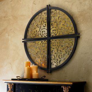  Home Round Metal Wall Decor, Gold