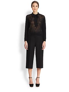 Valentino Lace Front Sweater   Black