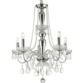 Gallery Royal 5 Light Chrome and Crystal Chandelier