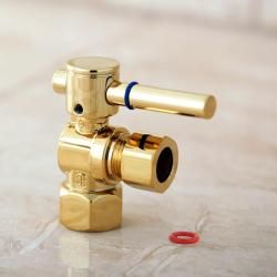 Polished Brass Angle Stop With 1/2 inch Fip X 1/2 inch Od Compression Angle Valve