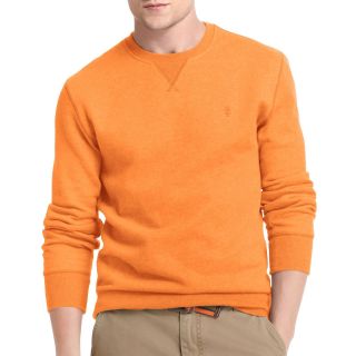 Izod Sueded Fleece Crewneck Sweatshirt, Orange, Mens