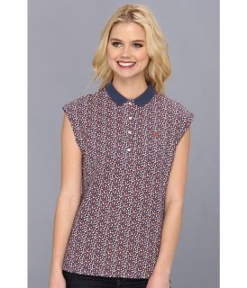 Fred Perry Cap Sleeve Shirt w/ Mesh Collar Womens Short Sleeve Knit (Multi)