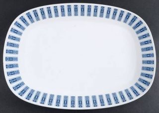 Noritake Pacific 15 Oval Serving Platter, Fine China Dinnerware   Blue/White Pa