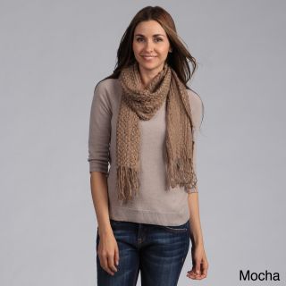 Womens Solid Popcorn Knit Scarf