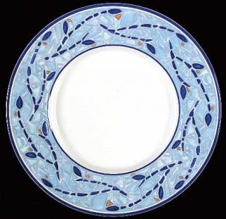 Pfaltzgraff Monaco Salad Plate, Fine China Dinnerware   Light&Dark Blue Scrolls&