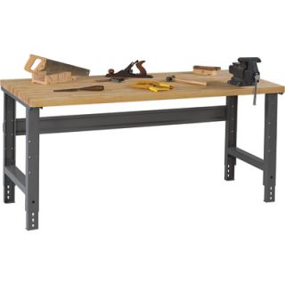 Tennsco Adjustable Workbench   Wood Top, 60in.W x 30in.D, Medium Gray, Model#