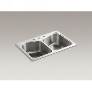 Kohler K 3369 4 NA STACCATO Staccato Self Rimming Kitchen Sink  Equal Basins and
