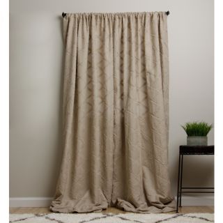 Lattice Cotton/ Linen Khaki 96 inch Curtain Panel