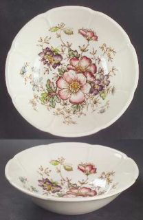 Johnson Brothers Windsor Flowers Brown/Multicolor Coupe Cereal Bowl, Fine China
