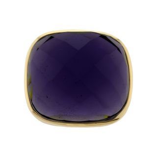 ATHRA 14K Gold Plated Purple Resin Ring, Womens