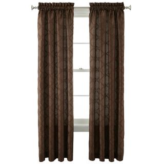 Queen Street Leaf Lattice 84 Curtain Panel, Chocolate (Brown)