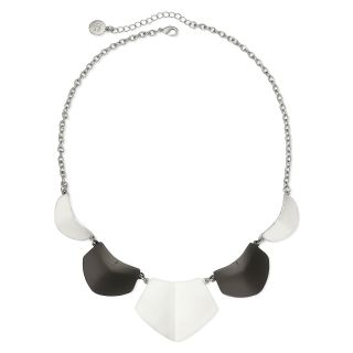 LIZ CLAIBORNE Silver Tone & Hematite Collar Necklace