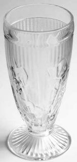 Jeannette Iris Clear 12 Ounce Footed Tumbler   Clear,Depression Glass