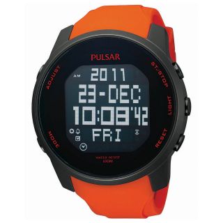 Pulsar Mens Orange Sports Digital Watch