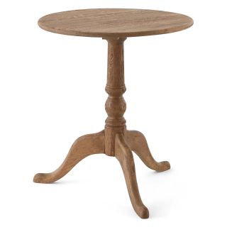 Pedestal 24 Side Table, Light Oak