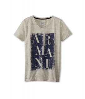 Armani Junior Logo T Shirt Boys T Shirt (Beige)