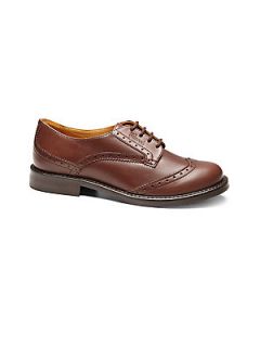 Gucci Boys Leather Brogue Shoes   Cocoa
