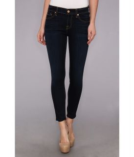 7 For All Mankind The Cropped Skinny in Slim Illusion Classic Dark Blue Womens Jeans (Black)