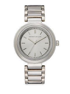 Stainless Steel Round Silvertone Dial Watch   Silver