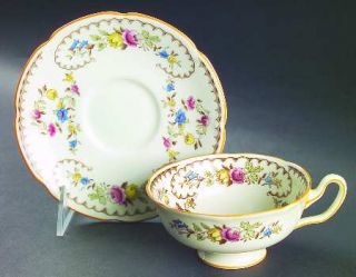 Royal Doulton Beaufort, The (Center Design) Footed Cup & Saucer Set, Fine China