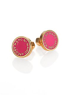 Marc by Marc Jacobs Logo Button Earrings   Pink