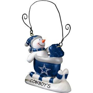 Dallas Cowboys Sledding Snowman Ornament