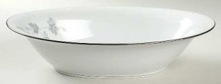 Noritake Ivyne 10 Oval Vegetable Bowl, Fine China Dinnerware   Purple & Gray Le