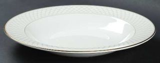 Waterford China Crosshaven Large Rim Soup Bowl, Fine China Dinnerware   Gold And