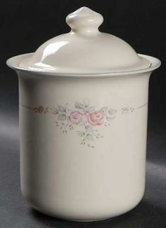 Pfaltzgraff Trousseau Tea Canister & Lid, Fine China Dinnerware   Ivory,Pink&Pur