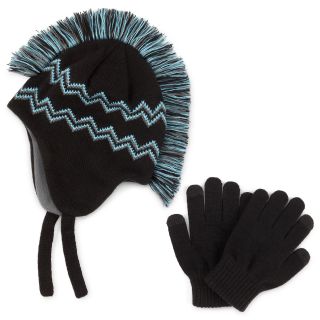 Berkshire Mohawk Hat & Gloves Set   Boys, Black, Boys