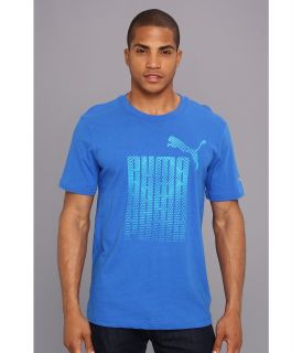 PUMA Ess Graphic Logo Tee Mens T Shirt (Blue)