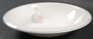 Mikasa Cheers Rim Soup Bowl, Fine China Dinnerware   Terra Nova,Gray,Pink,Tan Ba