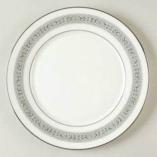 Oxford (Div of Lenox) Filigree Dinner Plate, Fine China Dinnerware   Black Geome